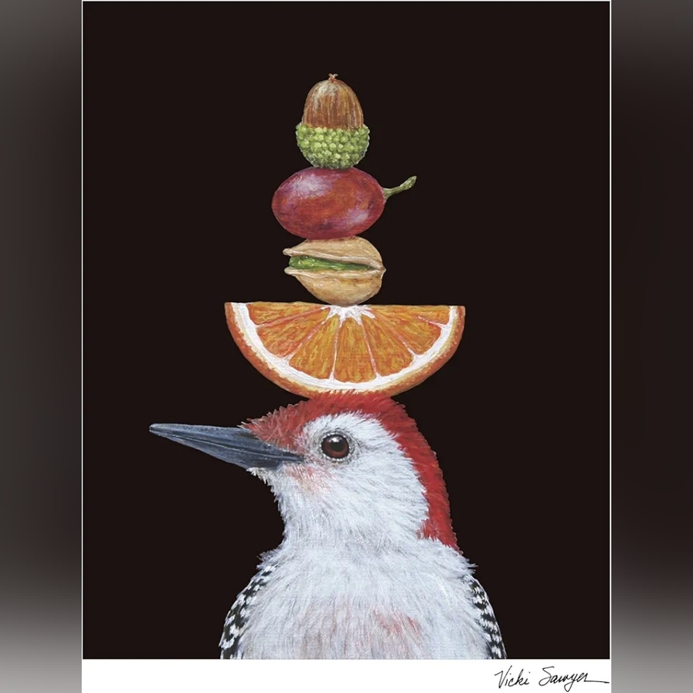 Red and White Bird Illustration Art
